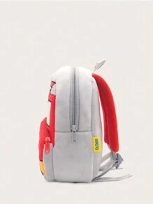 1pc Plush Cartoon Fire Truck Pattern Backpack, Suitable For 2-4 Years Old Boys & Girls, Daily Use