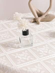 1pc Bright Silk Small Flower Lace Tablecloth Polyester Fiber Sofa Tv Cabinet Decoration - Beige - View 5