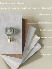 1入組灰色真空吸盤掛鉤,掛在牆上的衣服/毛巾掛鉤具有強力粘合力,適用於浴室和臥室,適合掛起長袍/海綿,無痕勾子 - 灰色 - 查看 3