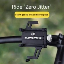 1pc Black Aluminum Alloy Bicycle Mobile Phone Navigation Holder - Black - View 2