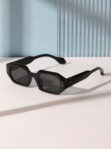 1 件女士黑色复古猫眼时尚眼镜，带铆钉装饰，Y2k 风格，适合日常佩戴和户外旅行，作为时尚配饰