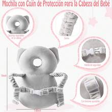 Protector de cabeza para bebe, Mochila con cojín de protección para la cabeza del bebé, Mochila para bebe antigolpes, Ajustables almohadillas de seguridad Arnés para caminar y gatear bebe - Azul - Ver 2