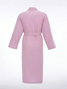 1pc Fast-drying Fashionable Bathrobe, Spa Bathrobe, Hotel Style Luxury Towel, Couple Homewear, Sleepwear - Baby Pink - View 9