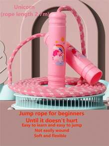 1入組男女適用初學者運動健身跳繩，專為中學入學考試設計可調整長度 - 粉色 - 查看 1