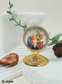 1pc Exquisite And Elegant Jesus & Virgin Mary Angel Praying For Good Luck Home Table Decoration Car Ornament Metal Crafts - home furnishings - View 15