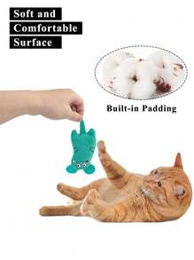 1pc Random Color Self-Playing Pet Cat Mint Teeth Cleaning Toy, Suitable For Cats And Small Dogs To Chew & Relieve Anxiety - Multicolor - View 4
