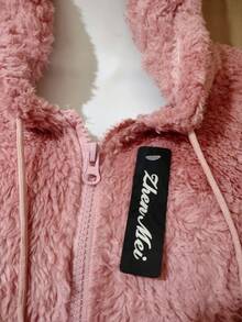 Sudadera con capucha peluche, polar, dama - Rosa - Ver 9