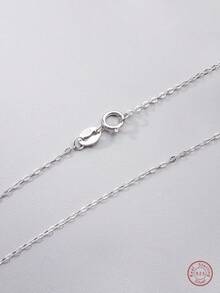 1入時尚s925銀&k金加工'0'吊墜項鍊,適合女性日常佩戴 - 0字項鍊銀色 - 查看 2