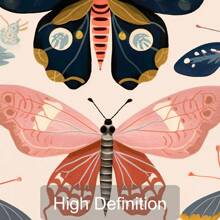 1pc Boho Butterfly Floral Butterfly Poster Print Retro Aesthetic Art Canvas Painting Wall Picture Modern Home Decoration,Unframed