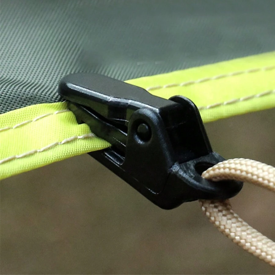 10 件/包戶外露營帳篷防水布夾,防風鱷魚牙夾固定配件 - 黑色 - 查看 1