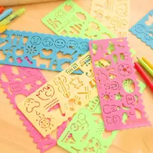 4 PIÈCES Jouets de dessin pour enfants, tableau de patrons de peinture, règle en plastique, artisanat artistique, apprentissage du dessin. Jouets éducatifs pour enfants, cadeau (Remarque: mélange aléatoire), retour à l'école