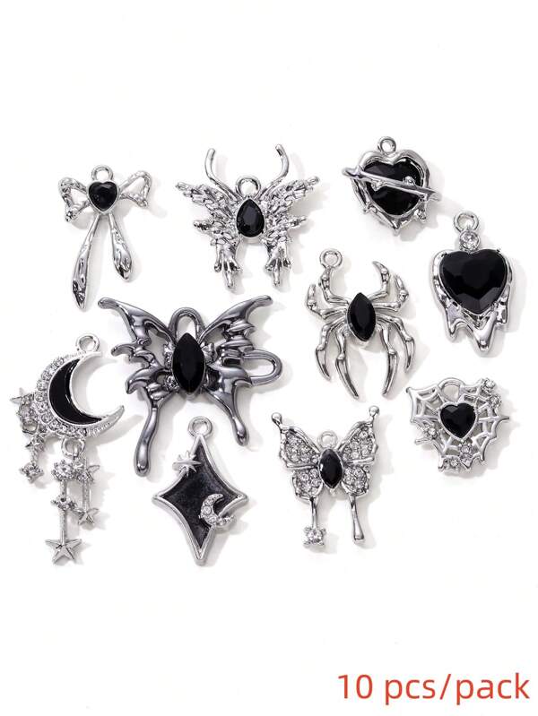 10ظروف مختلفة من سبائك المجوهرات على الطراز الي2ك لمجوهرات يدوية مصنوعة من الأقراط، العقود بصُليب، قوس، قلب، طراز غوثيك، إلخ.