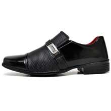 Men's Black Patent Leather Dress Shoes With Elegant, Modern Buckle New Release - 黑色 - 查看 2