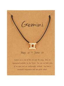 1 件手工編織可調式紙卡手鍊帶十二生肖符號 - 黑色 - 查看 5