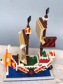 Diy航海船積木玩具組海盜船冒險創意船海島風暴船三維拼裝益智玩具收藏模型最佳生日禮物聖誕禮物一件 - 彩色 - 查看 6