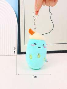 1pc Random Style Fruit Milk Tea Cup Plush Doll Plush Toy, Clothing Key Chain Accessories ,Holiday Gifts, Party Favors, Christmas Stocking Stuffers - Multicolor - View 6