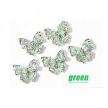 5入組合金仿鑽蝴蝶造型美甲、髮夾、頭帶、胸針diy裝飾 - 可愛又炫酷的女孩閃亮配飾