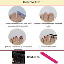 24 件短黑色脚趾甲片，显白酷黑油性闪亮脚型佩戴指甲ins风格美甲片脚甲专用，可穿戴指甲贴美甲可拆卸指甲贴，含1个果冻凝胶和1个指甲锉，适合派对舞蹈日常佩戴。 - 黑色 - 查看 7