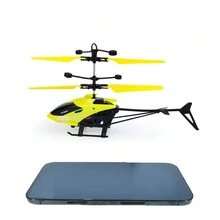 Remote Control & Gesture Sensor Flying Toy, Floating Helicopter & Crystal Ball, Indoor & Outdoor Play, Thanksgiving, Birthday Gift, Double 11, Christmas, Halloween - Yellow - View 11