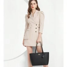 UKEIN Handbag Set, Purse Sets For Women, Tote Bag 4 Pcs, Fashion Purse Sets Women's Handbags The Tote Bag Handbags Sets - 黑色 - 查看 8