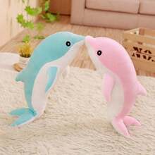 Juguete de peluche suave y lindo de delfín de 27/45 cm, animal marino de peluche adorable, muñeco de anime, cojín de sofá, decoración del hogar, mejor regalo para amigos, decoración del dormitorio de niños, cojines, accesorios de delfín, almohada, delfín, animal de peluche - Azul - Ver 3