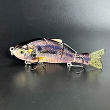 1 件全新軟尾魚餌,多關節硬餌,逼真的鹹水/淡水餌 - 紫色 - 查看 2