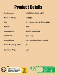 CanLing 20W LED 太阳能外墙灯带 PIR 运动传感器 2000LM 光感自动开/关路灯 IP65 防水户外黄昏到黎明太阳能停车场庭院花园房屋露台别墅门廊公园日光无线壁灯家庭谷仓后院景观装饰应急照明冷白色 A 型 - A型-20W -2000LM - 查看 8