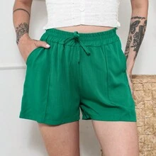 Women Shorts - Màu xanh lá cây đậm - Xem 6