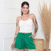 Women Shorts - Màu xanh lá cây đậm - Xem 4
