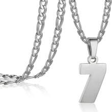1pc Silver Stainless Steel Necklace, 60cm+5cm In Length, With 304 Stainless Steel Number Pendant, Sports Themed (basketball/baseball/football), Suitable For Men, Boys, Women And Girls' Christmas Or Birthday Gift - 7 - View 14