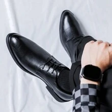 Men's Business Formal/Leisure Youth Dress Shoes - Black - View 3