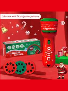 Una Linterna Con Luz De Ambiente Miniatura De Patrón De Dibujos Animados De Navidad En Alta Definición - Rojo - Ver 2