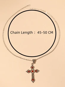 1 Cross Necklace - Multicolor - View 3