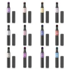 1pc Pearl Powder & Sparkling Powder Cushion Mirror Powder Pen, Perfect For Diy Crystal Glue, Silicone Moulds, Slime Crystal Clay, Mermaid Glitter, Nail Art And Other Artistic Creations - Blue - View 11