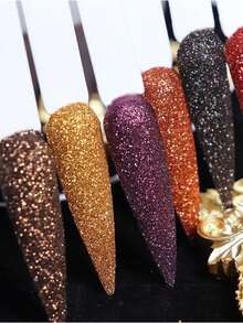 6pcs/Set Shiny Nail Art Glitter Powder Decoration Supplies Nail Art Accessories - Multicolor - View 4