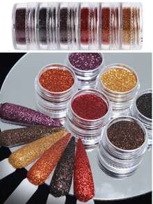 6pcs/Set Shiny Nail Art Glitter Powder Decoration Supplies Nail Art Accessories - Multicolor - View 2