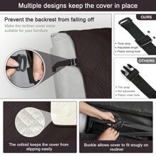 1/2/3 Seat Waterproof Recliner Sofa Cover, Non Slip Recliner Chair Covers, Washable Reclining Couch Cover Outdoor Cushion Covers Garden Furniture Protector With Elastic Straps Pocket For Pets, Cats, Dogs Coffee Brown - 咖啡棕 - 查看 8