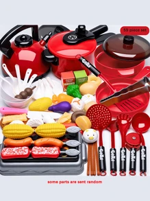 兒童模擬遊戲加厚廚具套裝59件(隨機顏色) - 彩色 - 查看 2