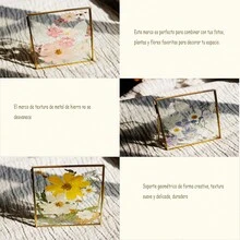 Marco de fotos de metal, decoración del hogar marco de fotos decorativo - Dorado - Ver 4