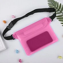 1個,戶外手機防水腰包,漂浮海灘pvc防水袋,三層密封觸屏透明腰包