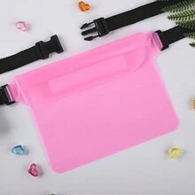 1個,戶外手機防水腰包,漂浮海灘pvc防水袋,三層密封觸屏透明腰包