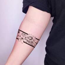 10 Unids/pack Unisex Brazalete Y Pulsera Patrón Tatuaje Temporal Pegatinas - Multicolor - Ver 2