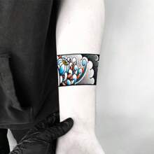 10 Unids/pack Unisex Brazalete Y Pulsera Patrón Tatuaje Temporal Pegatinas - Multicolor - Ver 9