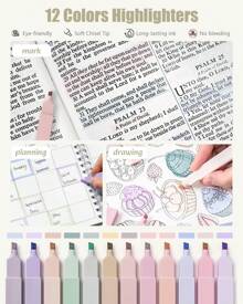 Mechanical Pencils Set 39 PCS Aesthetic School Supplies With Cute Pen Case, 12 Pastel Highlighters, 5 Black Ink Gel Pens, 6 Mechanical Pencils Set 0.5 & 0.7 Mm For Students College Essentials - 綠色 - 查看 5
