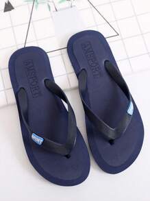 Men's Blue Slip-On Slipper, Korean Summer Fashion Beach Shoes, Soft Non-Slip Sole
