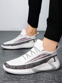 Tênis de corrida ultraleve casual masculino, tamanho grande 46/47, respirável, da moda, para corrida, com plataforma e cadarço