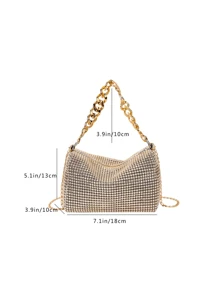 Lightweight, Business Casual Rhinestone Decor Bucket Bag Mini Drawstring Design, Clear Bag Faux Pearl Bag Evening Bag, Dinner Bag Glamorous, Elegant, Exquisite, Quiet Luxury Rhinestone For Party Girl, Woman, Bride Perfect For Party, Dinner/Banquet Christmas Party Dress, Glamorous Rhinestone Bag