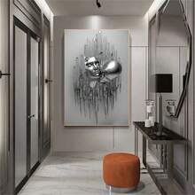 Love Tim Kim loại Tranh Canvas Nghệ Thuật Treo Tường 3D Hiệu ứng , Ôm Cặp đôi Áp phích Và In hoa Kissing Nghệ thuật Đối với Phòng khách Nhà  Trang trí - Nhiều màu - Xem 2