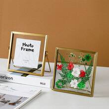 Marco de fotos de metal, decoración del hogar marco de fotos decorativo - Dorado - Ver 5