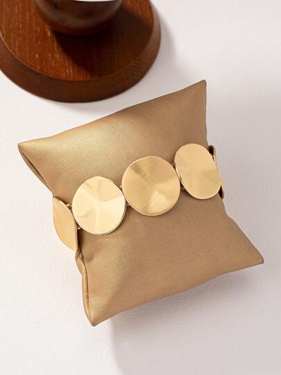 1 Pulsera Elástica De Moda Tono Dorado